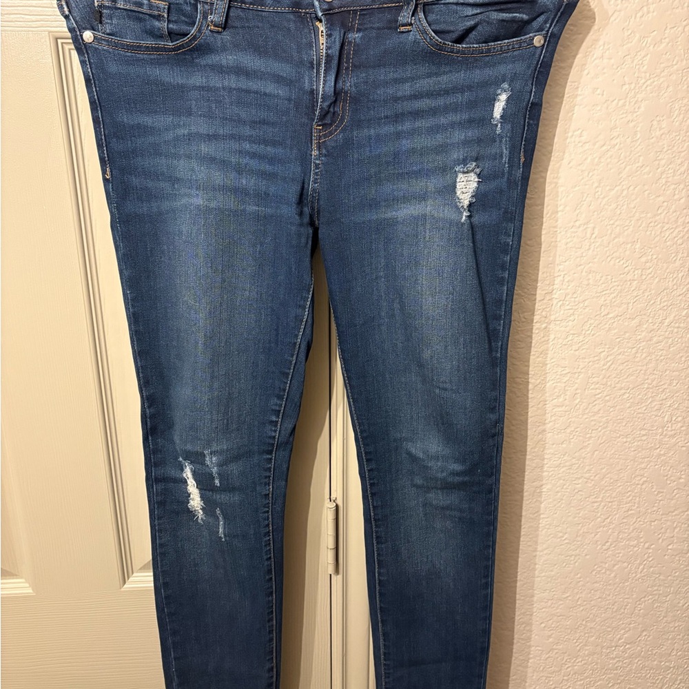 Judy Blue Distressed Dark Blue Skinny Jeans